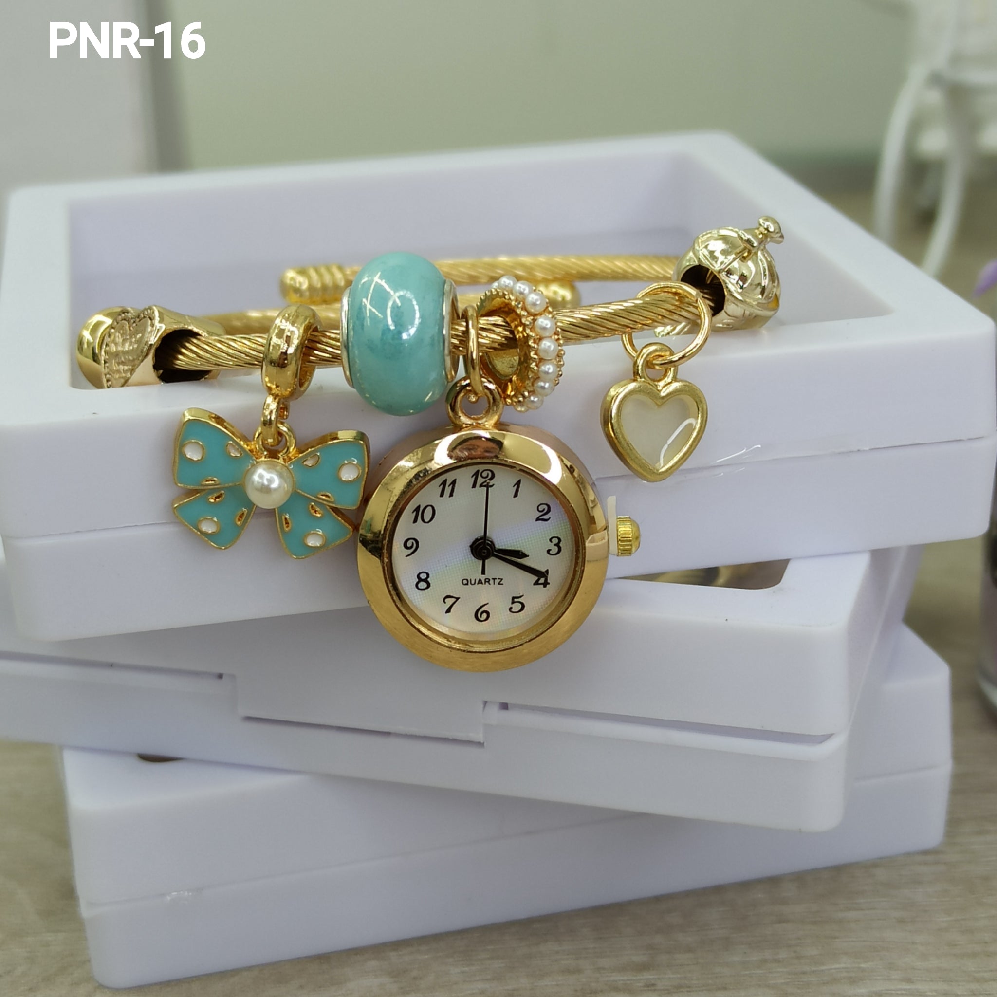 NUEVO RELOJ PULSERA DORADO 2 EN 1